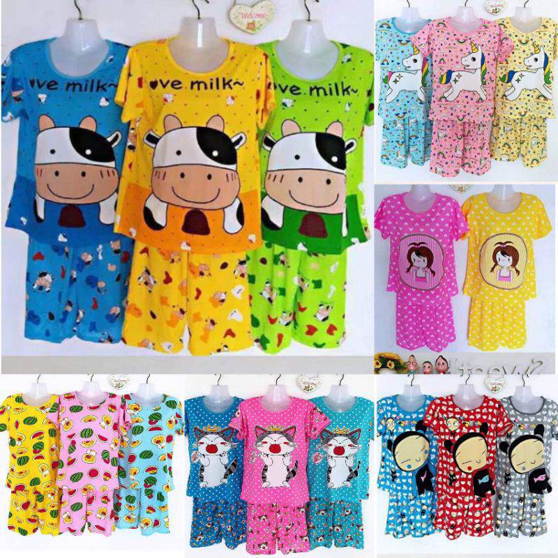 ชุดนอนลายการ์ตูน s/m/l แขนสั้นขาสั้น | Shopee Thailand