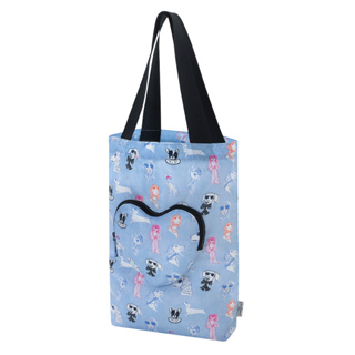 Cath Kidston Foldaway Heart Tote Glamorous Dogs Blue