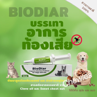 Biodiar Gel 20 ml(Exp.11/2024)เจลรักษาโรคลำไส้อักเสบ-ท้องเสีย สุนัขและแมว ทานง่าย วันละครั้ง นำเข้าจากยุโรป