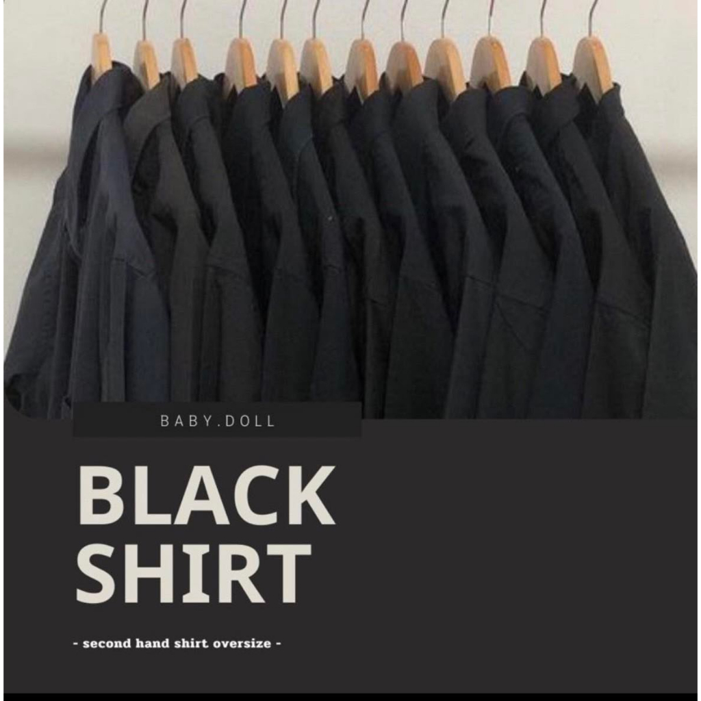 เสื้อเชิ้ตโอเวอร์ไซส์-สีดำ-สุ่มไซส์-ถูกสุด-อก40-65นิ้ว-แขนยาว-มือ2-มีเก็บปลายทาง