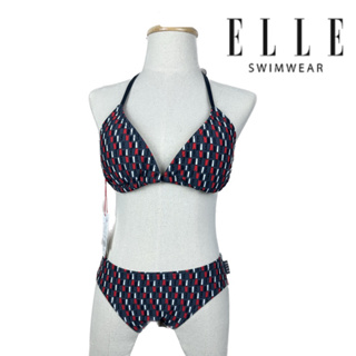 ชุดว่ายน้ำยี่ห้อ Elleแท้ กัน UV 2ชิ้น เสื้อผูกคอ กางเกง ราคาเต็ม 2,xxx ผ้าหนาอย่างดี มีฟองน้ำซับใน มีซับใน