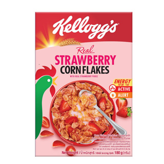 ภาพขนาดย่อของภาพหน้าปกสินค้าKellogg's Strawberry Corn Flakes เคลล็อกส์ สตรอเบอร์รี่ คอร์นเฟลกส์ อาหารเช้า ซีเรียลธัญพืช 180 g. จากร้าน sino_family_shop บน Shopee