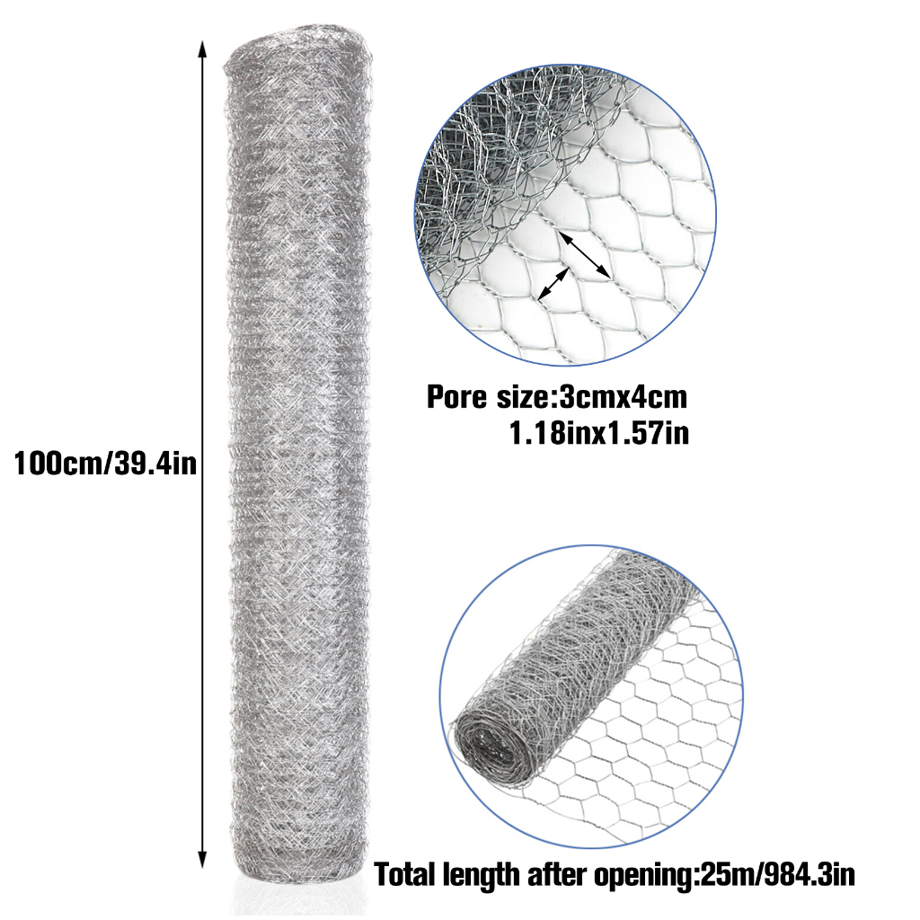 hexagonal-wireตาข่ายหกเหลี่ยม-ขนาด1x25m-ตาข่ายลวดกรงไก่-ตะแกรงเหล็กชุดเชื่อมแน่นไม่หลุด-ตาข่ายทำกรงนก-ตาข่ายกันงู