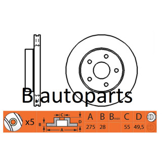 จานเบรคหน้า TOYOTA WISH ZNE10 ZNE14 1.8 ANE10 ANE11 ANE12 2.0 16V. 2003-2009 RUNSTOP /คู่