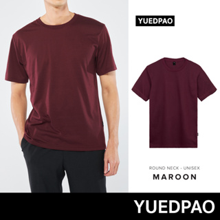 สินค้า Yuedpao No.1 เสื้อยืด ไม่ย้วย ไม่หด ไม่ต้องรีด ผ้านุ่มใส่สบาย Ultrasoft Non-Iron เสื้อยืดสีพื้น เสื้อยืดคอกลม สีเลือดหมู