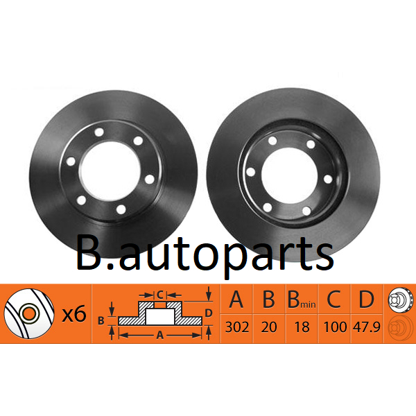 จานเบรคหน้า-toyota-hilux-ln100-ln106-คานแข็ง-4wd-4x4-1988-1999-runstop-คู่