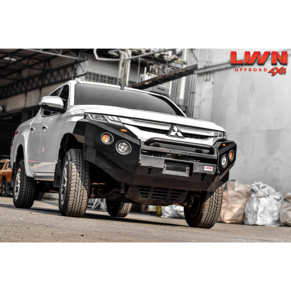 กันชนหน้าtriton-2019-2023-รุ่น-fb-012-กันชนเหล็กดำ-off-road-bumper-แบรนด์-lwn4x4-mitsubishi-triton-กันชนไทรทันออฟโรด