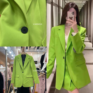 code 131 Blazer ทรง oversize เสื้อสูทสีเขียว งานป้าย Varinda