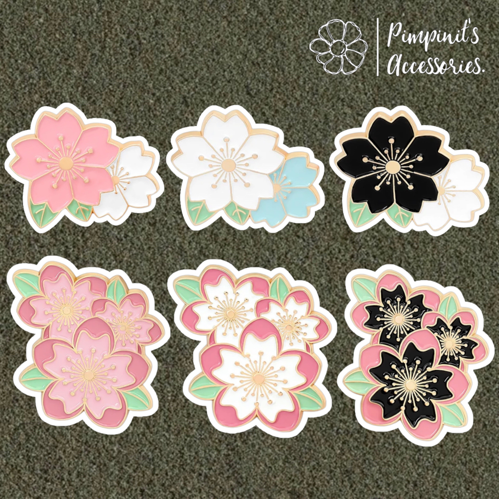 ʕ •ᴥ•ʔ พร้อมส่ง : เข็มกลัดเซ็ทดอกซากุระ | Cherry Blossom ( Sakura ...