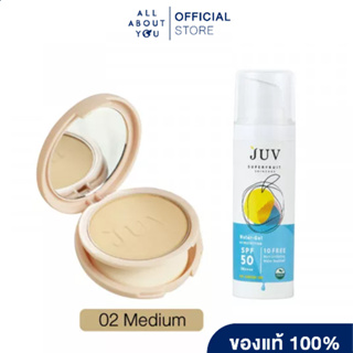 [ SET ]  JUV Water Gel UV Protection SPF50 PA++++ +Juv Double Treated Light Foundation Powder SPF 30 PA+++ 02 (Medium)