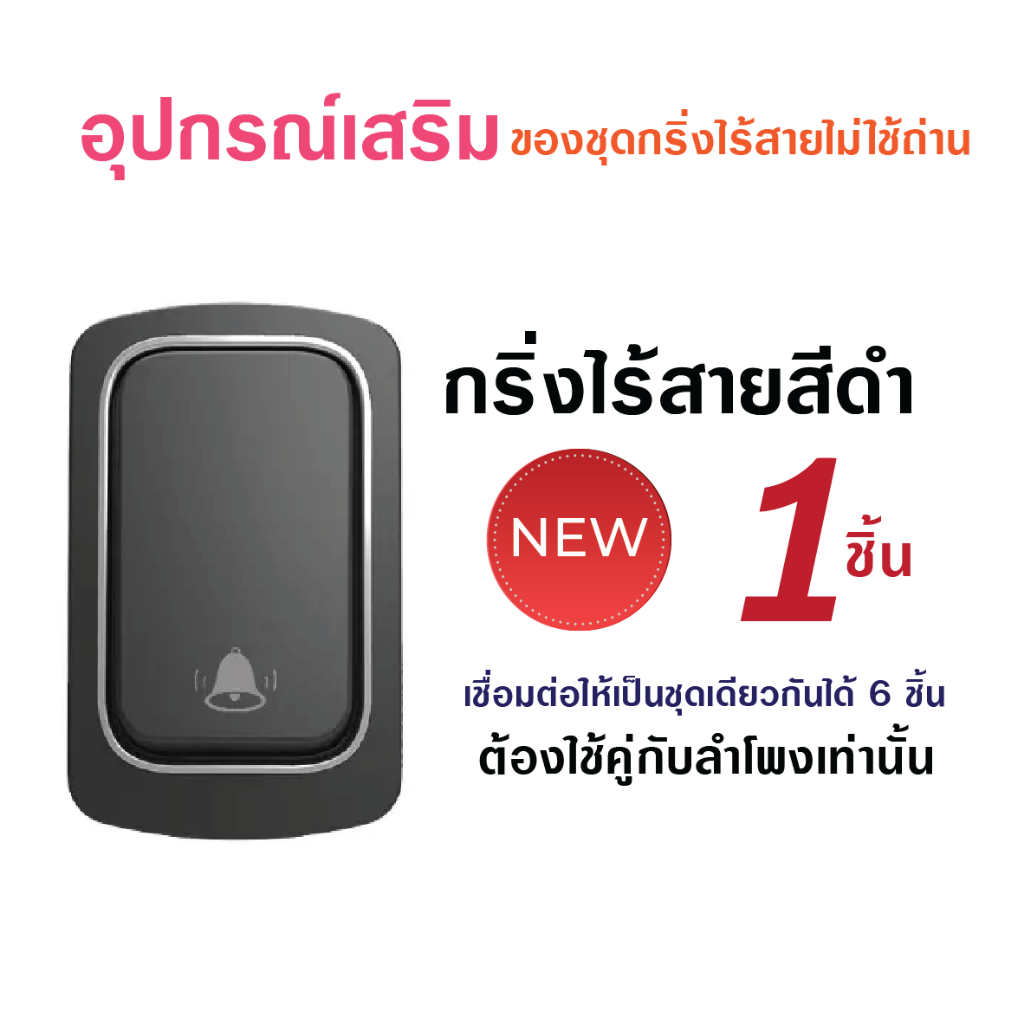 กริ่งไร้สาย-อุปกรณ์เสริมของชุดกริ่งไร้สายไม่ใช้ถ่าน