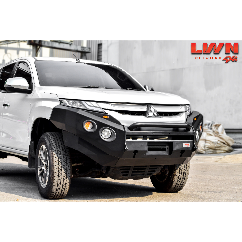 กันชนหน้าtriton-2019-2023-รุ่น-fb-012-กันชนเหล็กดำ-off-road-bumper-แบรนด์-lwn4x4-mitsubishi-triton-กันชนไทรทันออฟโรด