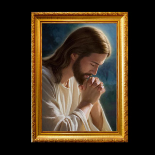 รูป พระเยซูคริสต์ พระเยซู คริสต์ พระเจ้า  คำอธิษฐาน ภาวนา กรอบ รูปขนาด A6 พร้อมกรอบรูป