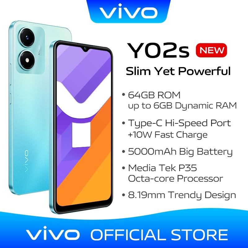 vivo-y02s-ram3-32gb-แบตอึด-5000-mah-หน้าจอ-6-51-เครื่องไทยประกันศูนย์