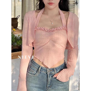 [ใส่โค้ด 𝑫𝑶𝑼𝑩𝑳𝑬𝑺𝑷𝟏𝟏 ลดทันที 15%] 🍉🍒Jelly top set 🍉🍒เซ็ต2ชิ้น เสื้อกล้ามคล้องคอ+คาร์ดิแกน