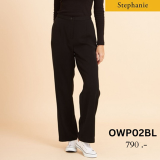 Stephanie กางขายาวสีดำ ขาทรงบาน (OWP02BL)