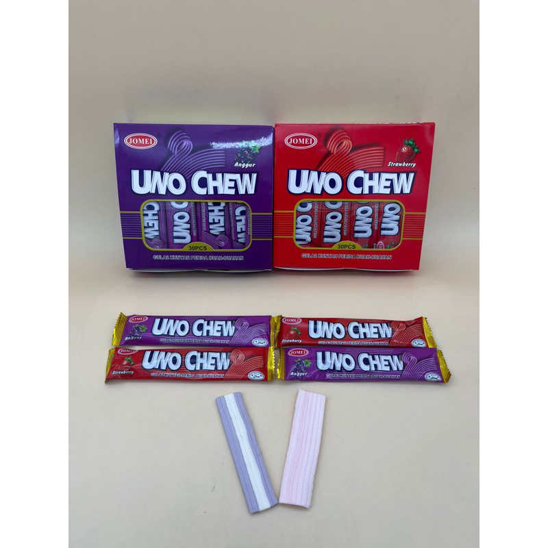 ชิววี่กลิ่นองุ่น-สตอเบอรี่-uno-chew-1-กล่อง-บรรจุ-30-ชิ้น