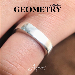 AYRD | Geometry Square+Round = Square Round Edge 925 Silver Sterling Ring