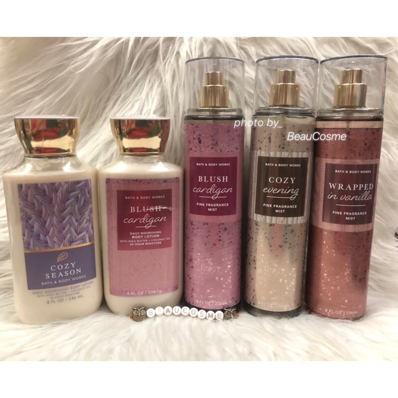 Bath&BodyWorks ครีมโลชั่นสเปร์ย กลิ่น "BLUSH Cardigan" " CozySeason