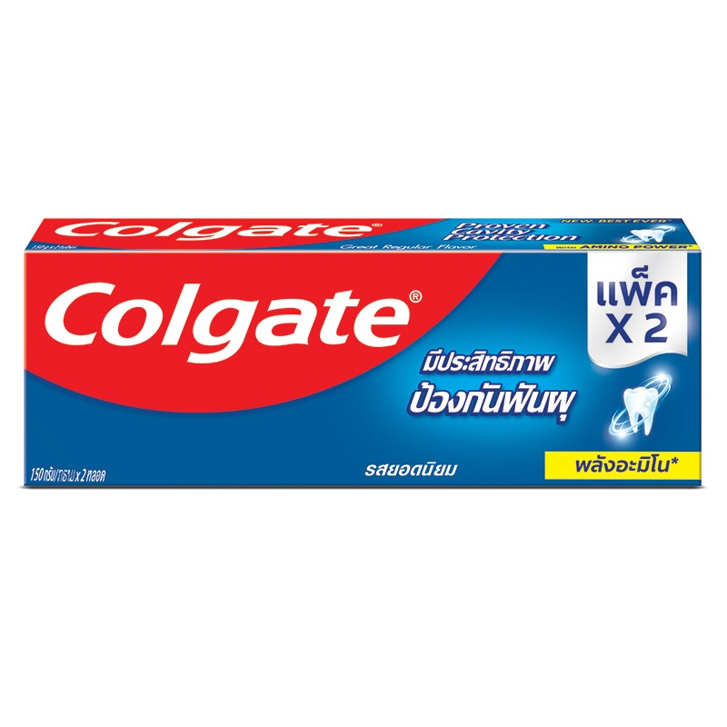 แพ็คคู่-ถูกที่สุด-colgate-ขนาด-150-กรัม-x2-ยาสีฟันคอลเกต-ยาสีฟันสูตรเกลือ-รสยอดนิยม-ป้องกันฟันผุ