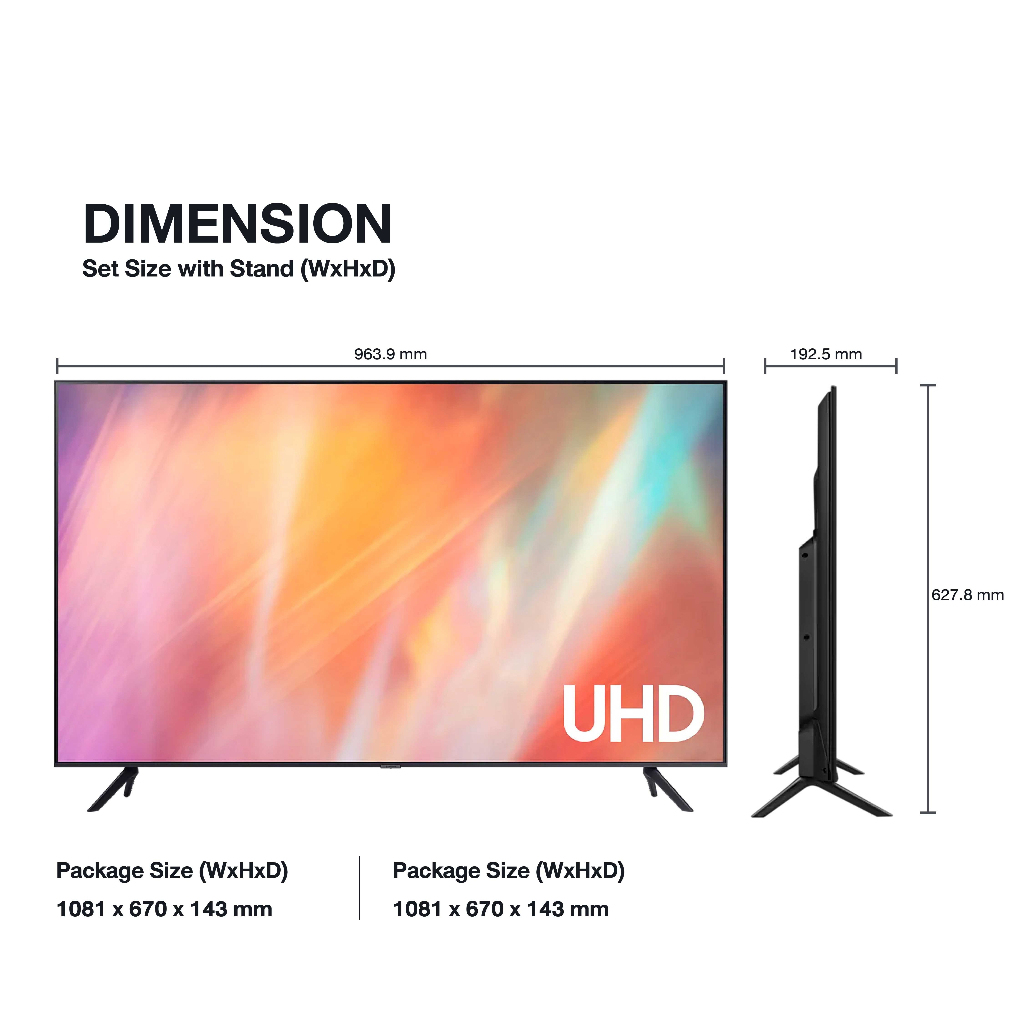 ภาพหน้าปกสินค้าSamsung Smart TV UHD 4K 43AU7700 43" รุ่น UA43AU7700KXXT AU7700KXXT AU7700 ปี 2021 สินค้าใหม่ รับประกันศูนย์ไทย จากร้าน iconicthailand.net บน Shopee