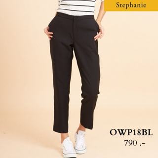 Stephanie กางขายาวสีดำ ขาทรงกระบอก (OWP18BL)