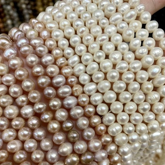 ไข่มุกธรรมชาติ-ไข่มุกแท้-pearl-เส้นยาว-ขนาด-6-6-5-มิล