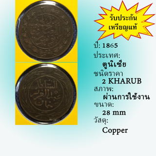 No.60977 ปี1865 TUNISIA ตูนีเซีย 2 KHARUB เหรียญสะสม เหรียญต่างประเทศ เหรียญเก่า หายาก ราคาถูก