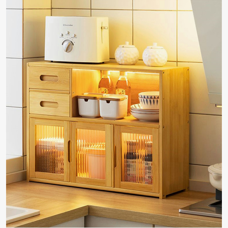 42-62ซม-ชั้นวางของในครัวสองสี-ตู้เก็บของไม้ไผ่-ตู้ครัว-สามารถเลือกขนาดได้หลากหลาย