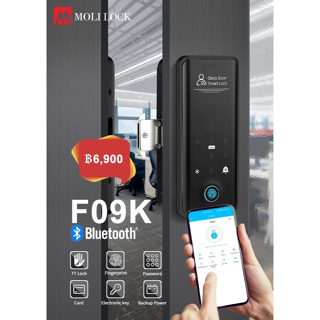 รุ่นอัพเกรด มาพร้อมกุญแจไข บานเลื่อน ปี 2023 รุ่น Model F09K  Bluetooth + Application