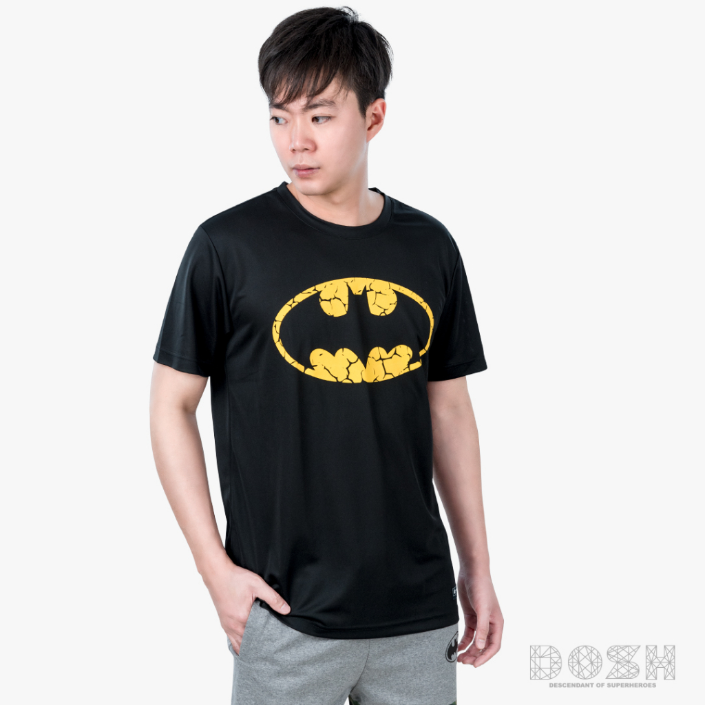 dosh-menst-shirts-batman-เสื้อยืดคอกลม-ผ้าโพลีเอสเตอร์-รุ่นfbmt5284-bl