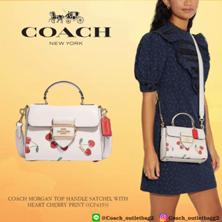 COACH MORGAN TOP HANDLE SATCHEL WITH HEART CHERRY PRINT ((CF419))