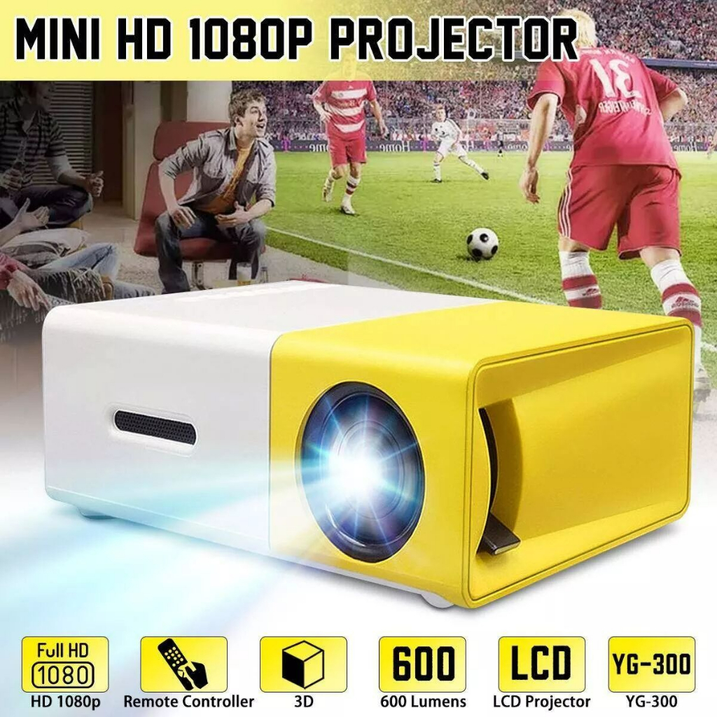 ภาพหน้าปกสินค้าYG300โปรเจคเตอร์ 4K 1080P HD Projector แบบพกพา โปรแจ็คเตอร์ ต่อกับมือถือได้ รองรับการเชื่อมต่อไร้สายเพื่อเล่นบนหน้าจอเดี