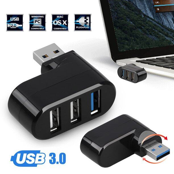 hot-ฮับ-usb-3-พอร์ตฮับ-usb-3-0-mini-rotate-splitter-adapter-hub-สำหรับ-pc-โน๊ตบุ๊คแล็ปท็อป