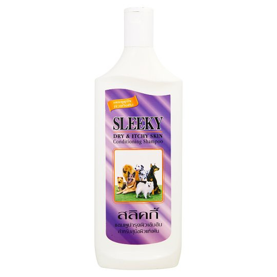sleeky-สลิคกี้-shampoo-day-สลิคกี้-แชมพูบำรุงผิวเข้มข้นสำหรับสุนัขผิวแห้งคัน-skinand-itch-350-cc