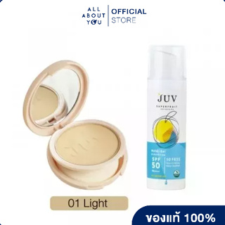 [ SET] JUV &amp; JUV Make Up Daliy Sunshine Perfecting Set | JUV Foundation Powder SPF 30 PA+++ (01 Light) + JUV Water Gel U