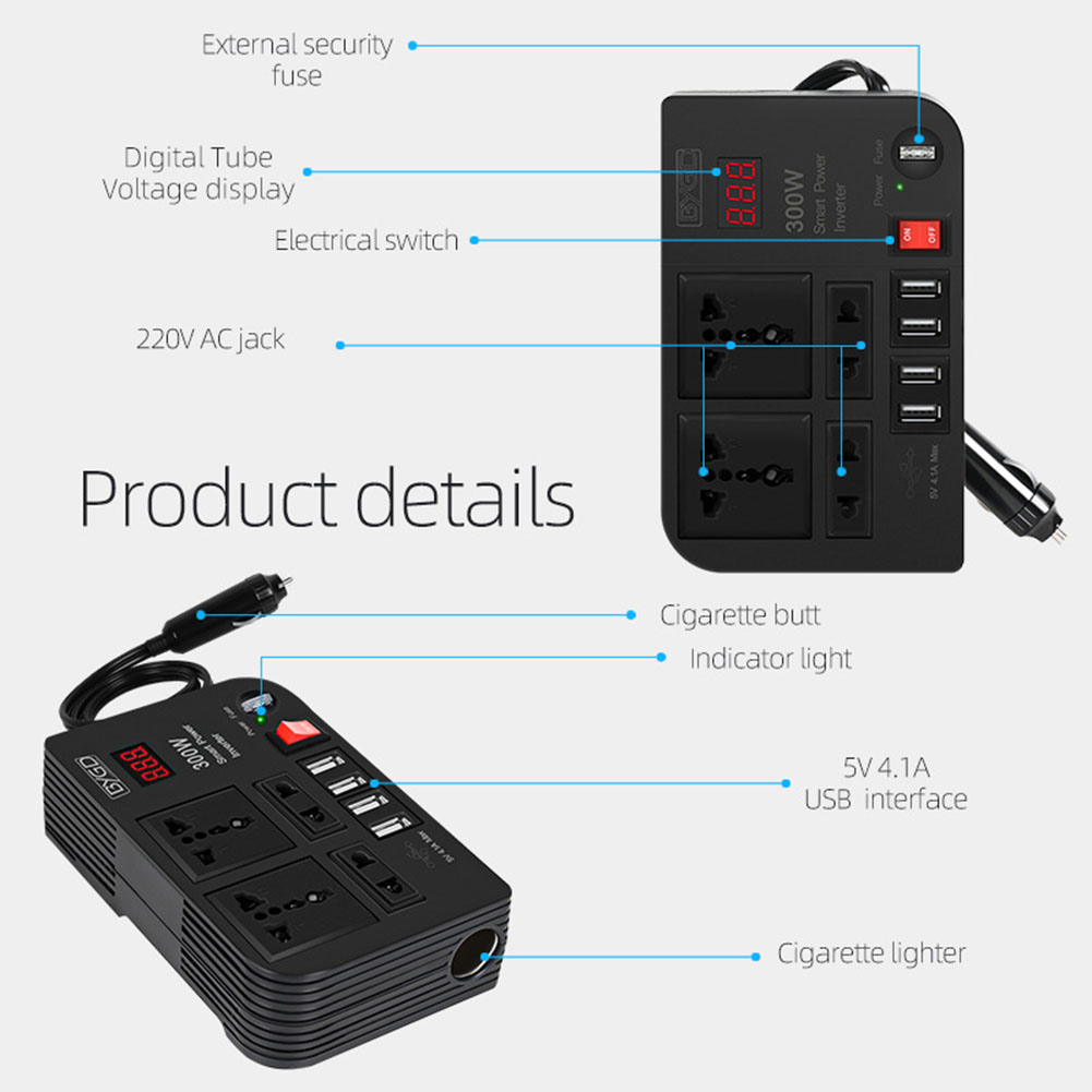 4-usb-300w-dc-12v-เป็นไฟฟ้ากระแสสลับ-220v-รถ-power-inverter-charger-converter-adaper