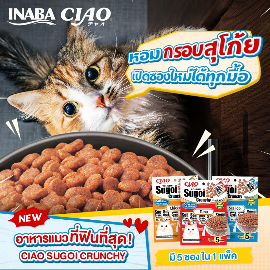 ciao-sugoi-crunchy-อาหารแมวเสริมพรีไบโอติก