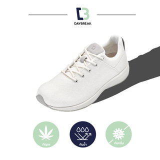  [Clearance]Daybreak Leaf รองเท้าผ้าใบ กัญชง ผู้ชาย ผู้หญิง สีขาว กันน้ำ Antibacterial เป็นมิตรต่อสิ่งแวดล้อม
