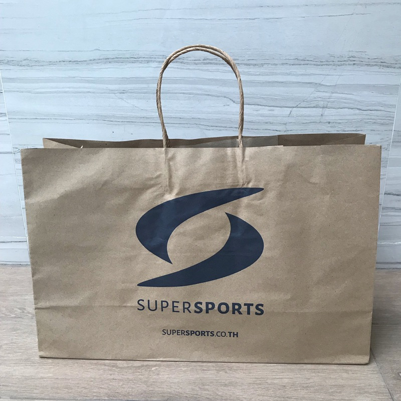 ถุงกระดาษ-ถุง-แบรนด์-super-sports-ของแท้-สวยมาก-supersports-มีลายของแบรนด์-ใบใหญ่-จุเยอะ-แนะนำมาก