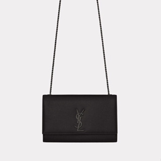 Saint Laurent   Classic Medium KATE Black Grain Leather Satchel Bag กระเป๋าสะพายไหล่/ร้านนี้จำหน่ายแต่ของแท้เท่านั้น