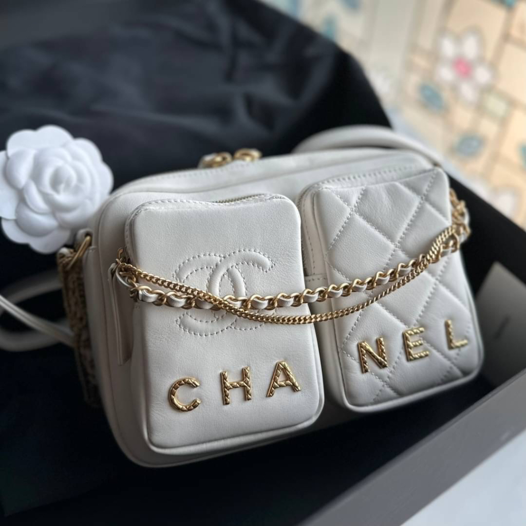 CHANEL MESSENGER BAG LAMB SKIN Shopee Thailand