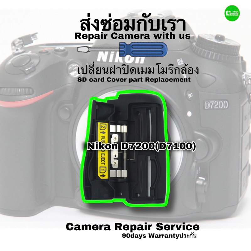 nikon-d7200-d7100-sd-card-cover-ชุดฝาปิดเมมโมรี่-repair-camera-part-อะไหล่กล้องคุณภาพดี-มีประกัน-ตรงรุ่น-ส่งด่วน1วัน