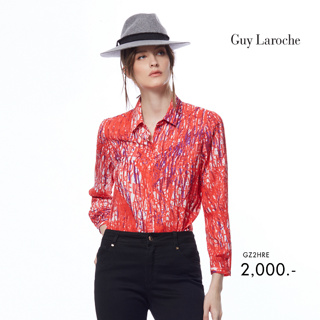 Guy Laroche เสื้อผู้หญิง เสื้อเชิ้ตผู้หญิง เปิดตัวคอลเลคชั่นฤดูร้อน Red Logomania (GZ2HRE)