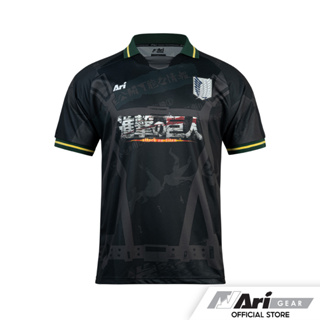 AOT X ARI SURVERY CROPS JERSEY - BLACK/GREY/TEAL GREEN เสื้อเจอซี่ อาริ ผ่าพิภพไททัน สีดำ