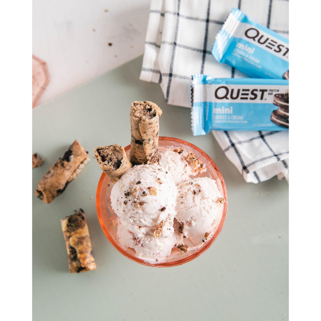 Quest Nutrition Mini Protein Bars Cookies & Cream 23g. โปรตีนบาร์ ...