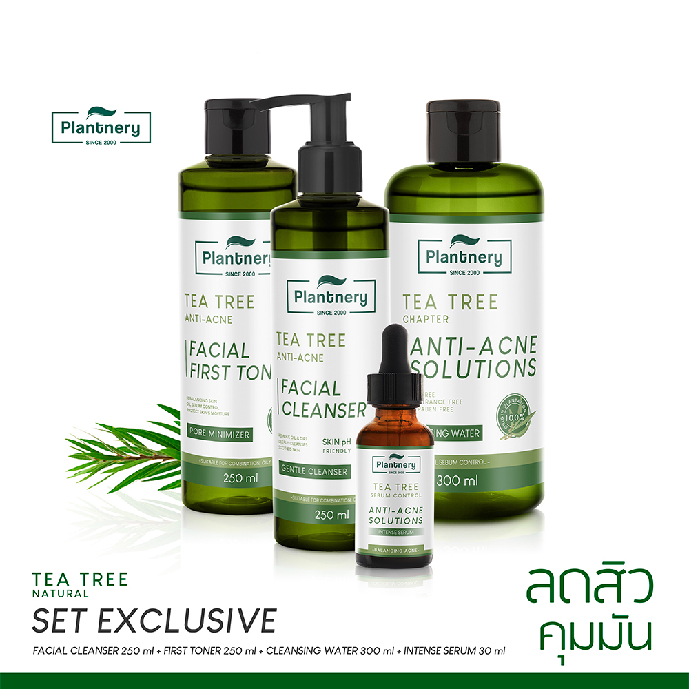 ภาพหน้าปกสินค้าPlantnery tea tree Set Exclusive First Toner /Intense Serum /Facial Cleanser /First Cleansing Water จากร้าน plantnery บน Shopee