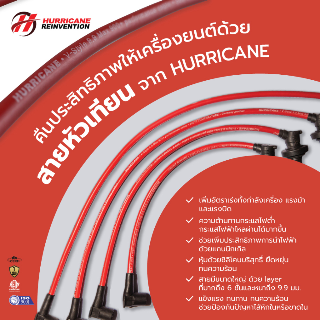 สายหัวเทียนแต่ง-toyota-3sge-คอไอดีกลม-hurricane-ignition-wire-9-9-mm