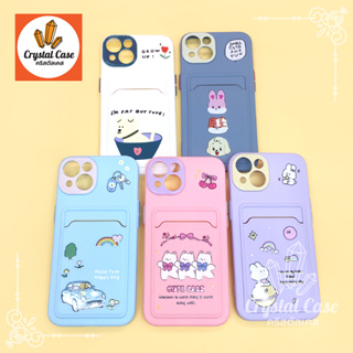 11 13 เคสมือถือนิ่ม TPU กันกล้องสีด้านหลังมีช่องใส่การ์ด พิมพ์ลายการ์ตูน