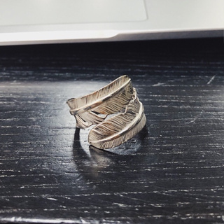แหวนขนนกเงินแท้ 925 ทำด้วยมือ Takahashi Goro Seiko ขนนกคู่ชายและหญิงที่มีแหวนหางแหวนเดียวกัน
